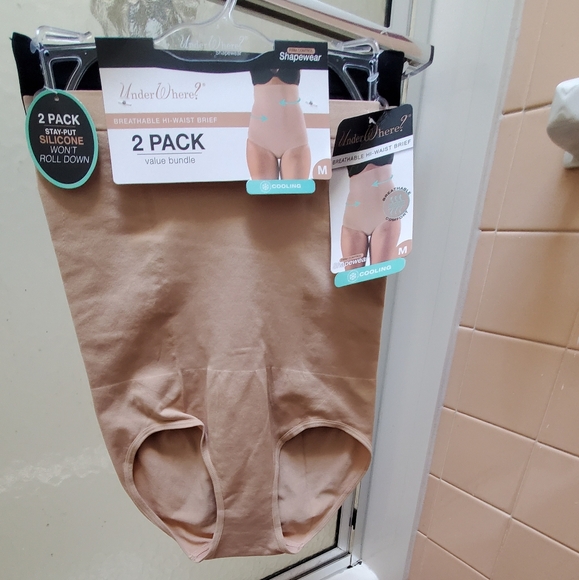 NWT UnderWhere 2Pk Breathable Hi-Waist Brief; Firm Control. Medium Sz. $35. - Picture 2 of 9